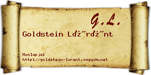 Goldstein Lóránt névjegykártya